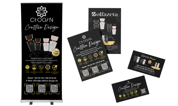 Bundle: Visitenkarten, Flyer und Roll-Up Banner