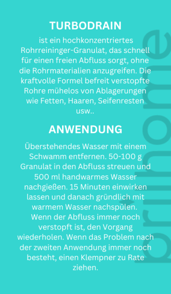 Kärtchen Turbodrain