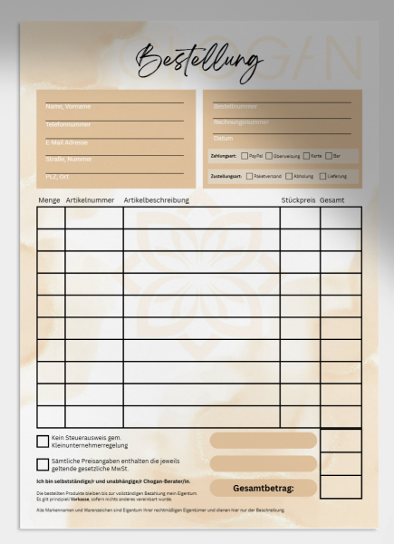 Durchschreibesatz Bestellung